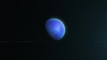 Animation Of Blue Planet Neptune Rotating In The Outer Space.	