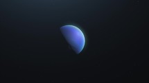 Realistic Planet Neptune In Day And Night Transition In The Outer Space. animation	