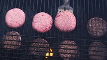 hamburgers on a grill 