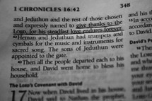 Open Bible in book of 1 Chronicles
