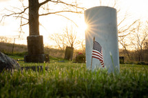 American flag in a cemetery z