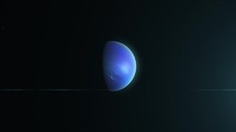 Realistic Neptune Planet Rotating With Glowing Sun In The Outer Space. animation	