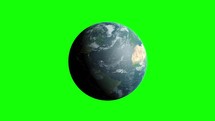 Rotating Earth On Green Screen
