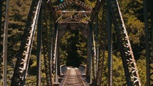 crossing an old train bridge 