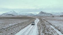 vehicle on an icy road in Iceland 