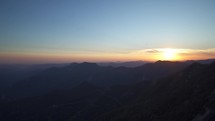 Sunset View of the Western Edge of the Sequoia National Park and San Joaquin Valley from Beetle Rock
