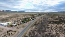 Aerial of a tiny rural town in New Mexico