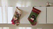 Christmas Socks Hanging On The Wall - Christmas Decor. - static shot