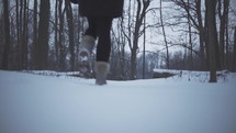 person walking in snow 