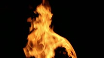flames against a dark background 