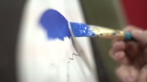 painting blue on paper