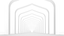 White tunnel empty corridor loop animation ping pong
