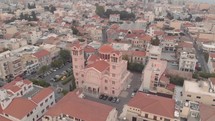 Holy Cathedral of Virgin Mary Pantanassis in Limassol, Cyprus. Aerial view