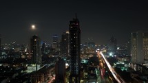 Timelapse of night illuminated Bangkok