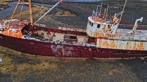 Gardar BA 64 stranded boat
