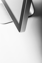 Corner of a sign in the shape of a "V".
