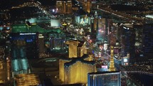 Las vegas nevada USA october at night Aerial view drone shot 4k	