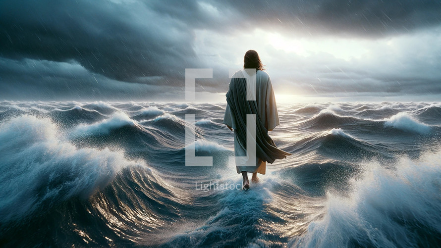 Jesus walks on the waves