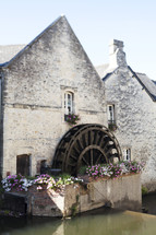 water wheel on an old mill in France 