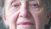 blinking eyes of an elderly woman 