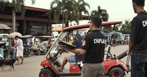 Preacher in the street in the Philippines