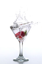 strawberry in a martini glass 