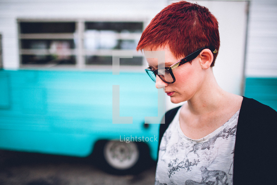 woman with a pixie haircut