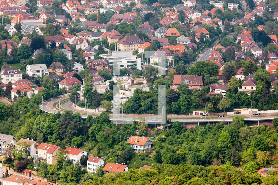 aerial view over Stuttgart 