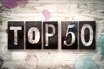 word top 50 on white washed wood