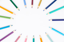 radiating colored pencils 