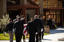 American flag on a coffin 