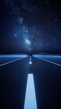 Highway road with digital space background, 3d rendering.
