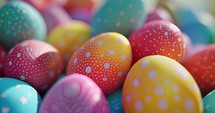 Colorful easter eggs. Happy Easter. Colourful painted easter eggs