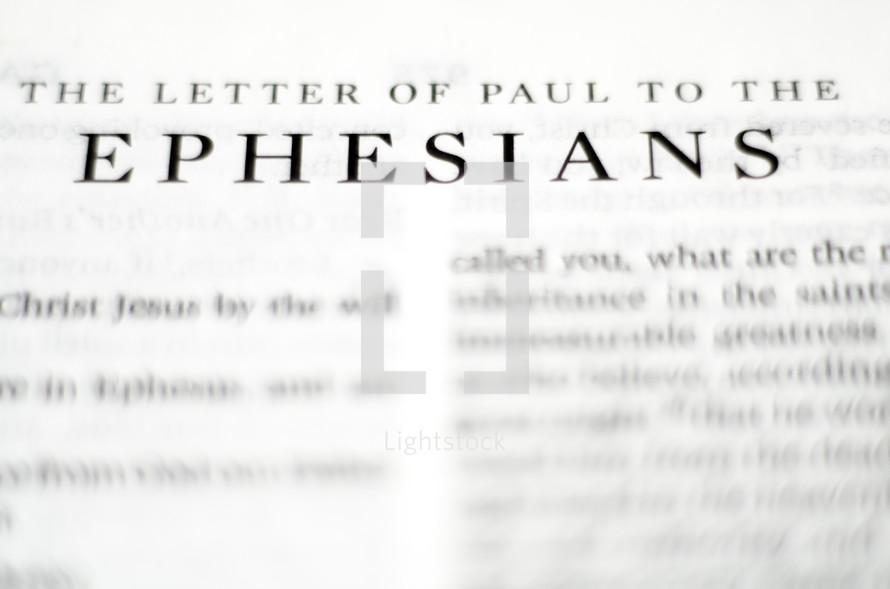 Title of the book of Ephesians up close