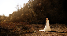 Bride in fall