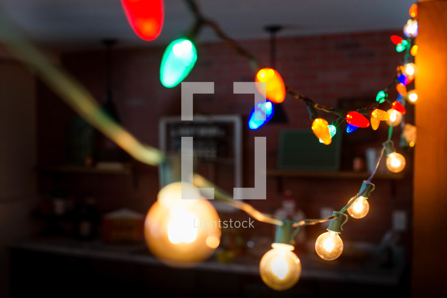 colorful string of Christmas lights 