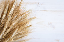 wheat on a wood background 