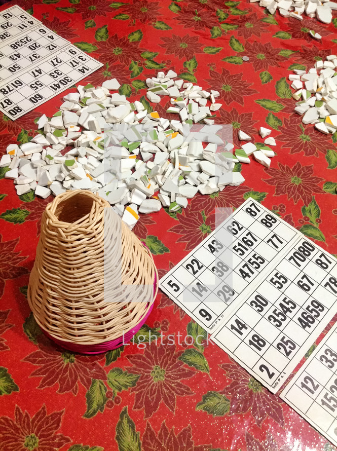 Neapolitan tombola game. Traditional Christmas game similar to bingo.