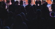 people in an audience at a concert 