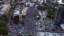 Manifest with eu flag aerial view	
