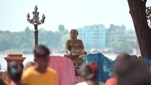 Bronze statue at the Dakshineswar Kali Hindu Temple in Kolkata, India.
