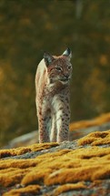 Lynx walking in the bush, Namibia, South Africa