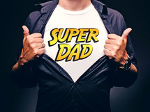 super dad on a t-shirt 