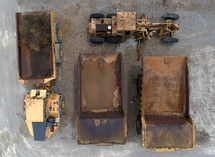 rusty construction toy vehicles 