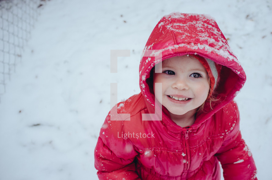girl child in the snow 