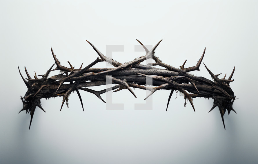 A crown of thorns on a light grey background