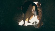 Peter and John at the empty tomb 