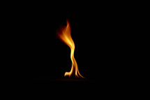 A flame isolated on black