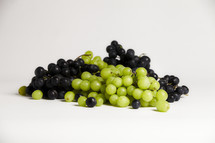 Mixed grapes isolated on white