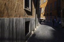 narrow street and buildings in Rome, Italy 